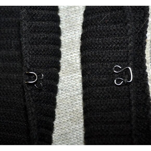 French Dressing Jeans Gray Black Color Block Hooded Long Cardigan Sweater Size L - Picture 5 of 13